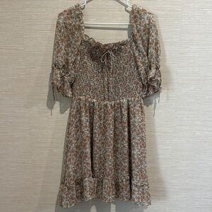 Altar’d State Floral Smocked Mini Dress Size M